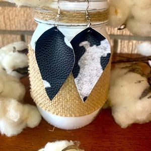 Cow print earrings